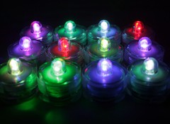 Multi-Color Changing LED superbright tealights, 12 – Candles Battery operated