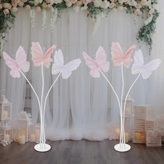 2 Pack Realistic Artificial Butterfly Decoration with Standing Base for Wedding