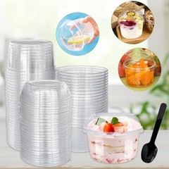 Pack 12 oz Disposable Clear Plastic Cups,PET Dessert Cups with 50 12.0 ounces