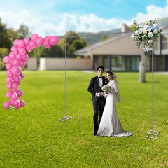6M x 3M Heavy Duty Wedding Backdrop Stand Pipe & Drape Telescopic Curtain Frame