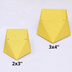 25 Glittered 4″ Geometric Favor Boxes Gift Holders Wedding Party Decorations