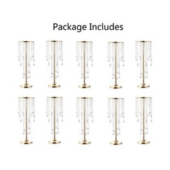 10 Pcs 21.65 inches Crystal Flower Stand Wedding Centerpieces for Tables, Tab…