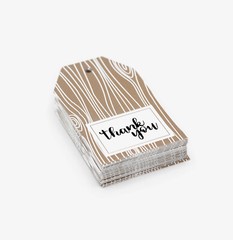 Woodgrain Thank You Tags for Barn, Farm or Woodland Party Welcome Bags (50 pk)