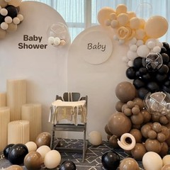 Black Brown Nude White Balloon Garland Arch Kit, 167Pcs Black Brown White