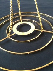 1Pcs 3-Tiered Golden Round Hanger Centerpiece Chandelier Wedding Christmas Party