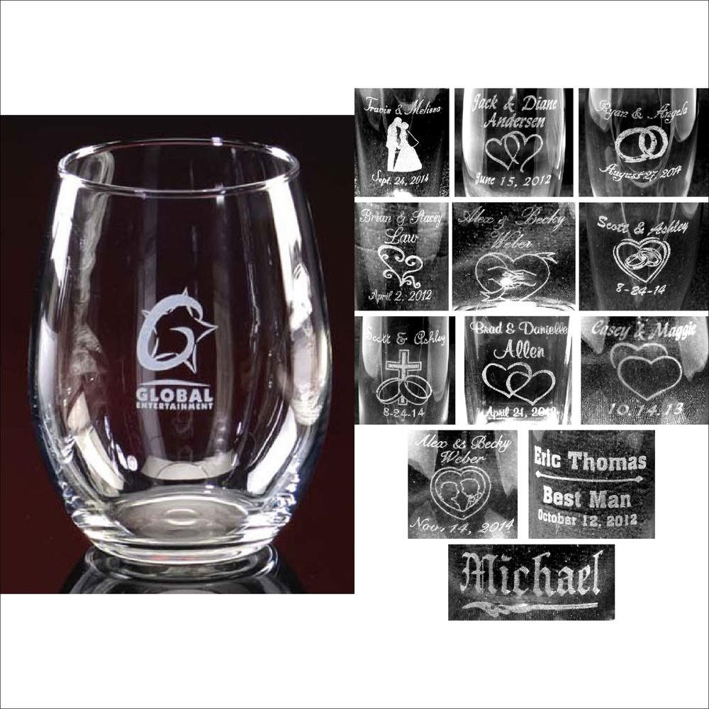 Personalized 21oz Stemless Wine Glass Wedding Party Gifts Bridesmaids Groomsman