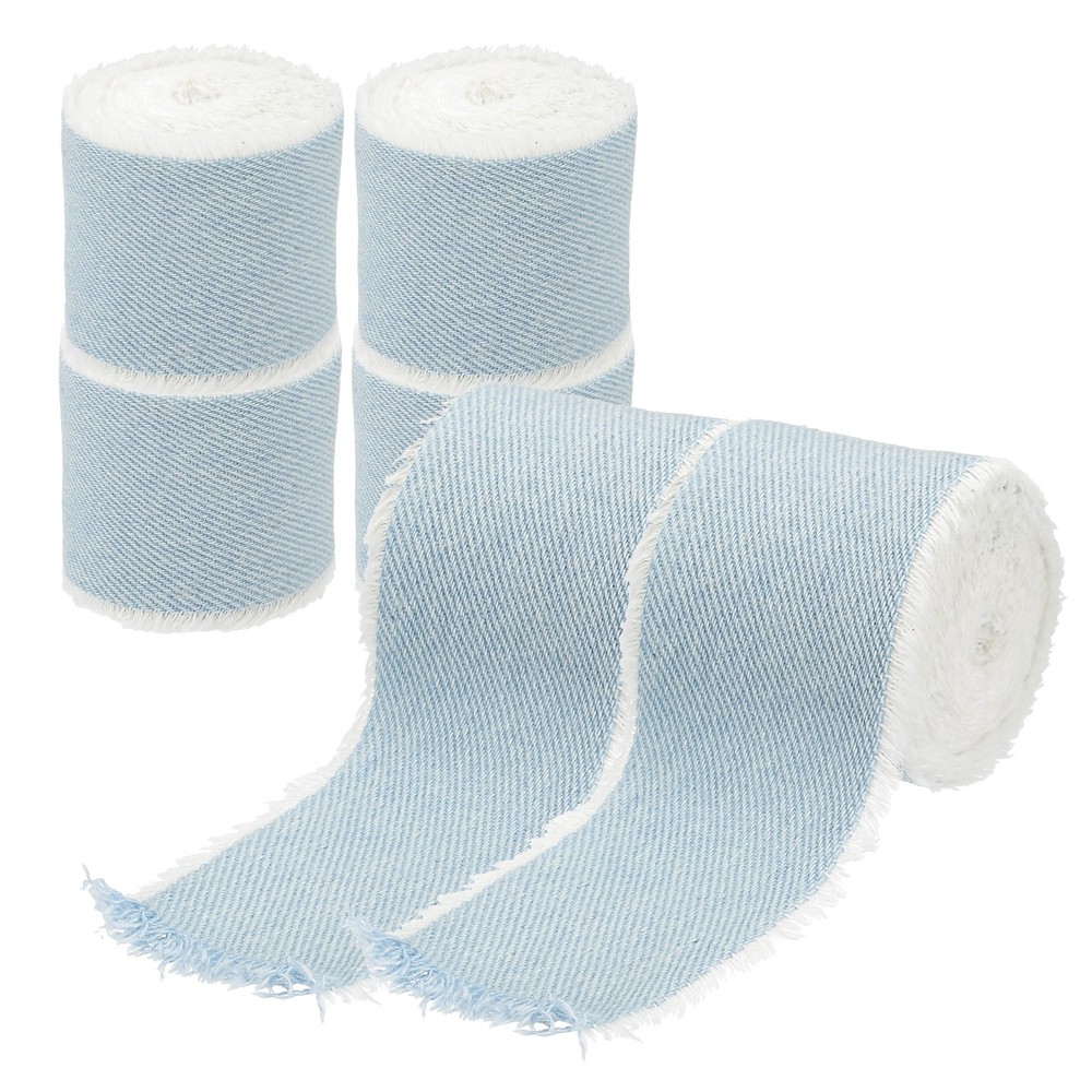Uxcell Denim Ribbon, 6 Rolls 1.5»×2 Yard Fringe, for Light Grey