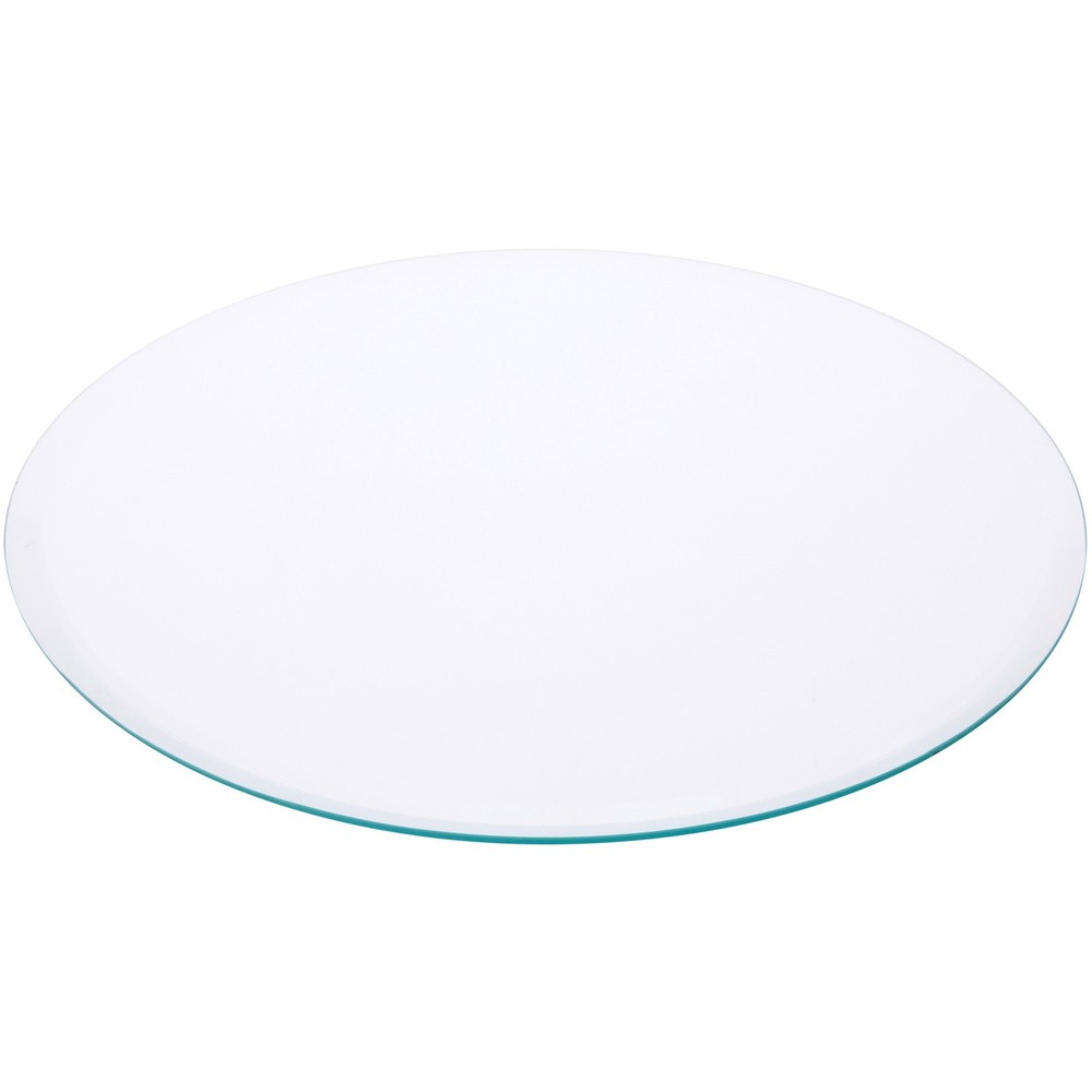 Plymor 12″ Round, 5mm Thick Beveled Clear Glass Circle