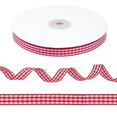 Red and White Checkered Ribbon, 3/8 Inch x 50 Yard Roll for Gift Wrapping, Ch…