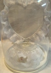 New Elegant Wedding Heart White Lace 9” Cake Topper