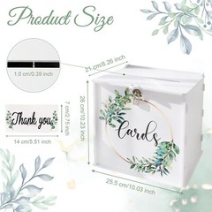 PVC Wedding Card Box with Lock White Money Gift Box for Reception Decorations