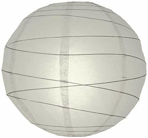 Quasimoon 8″ Gray Irregular Ribbed Paper Lantern (10 PACK) by PaperLanternStore