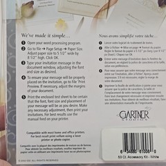 Gartner Studios VELLUM & RIBBON Accessory Kit – 50 count – WHITE 3+ Packs