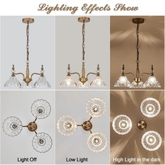 HDDFL Chandelier Light 3 Lights Chandeliers Lamp Modern Pendant Lighting Fixt…