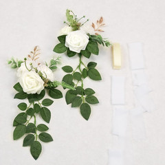 Elegant Pew Flowers Set for Wedding Aisle Decor – 10 Artificial Eucalyptus Bouqu
