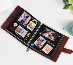 Leather photo Album Self Adhesive Pages, Handamde Leather Scrapbook Photo Alb…