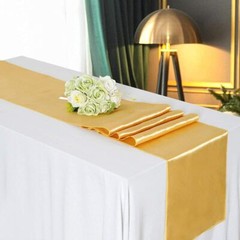 5 Pcs Satin Table Runner Wedding Banquet Decoration Tablecloth Party (12″X108″)