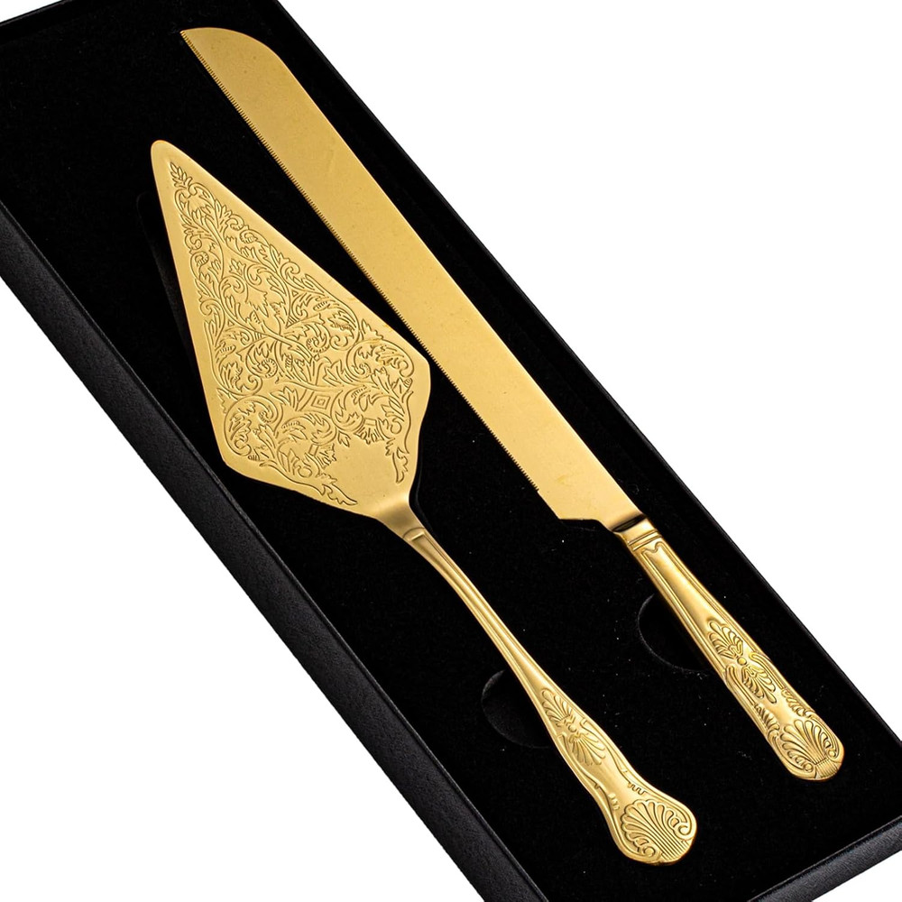 Vintage Wedding Cake Knife and Server Set, Stainless Steel Cake Pie Pastry Cutti