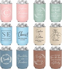 Custom Wedding Can Cooler 100 Pack Bulk Wedding Favors Guests Insulated Neoprene