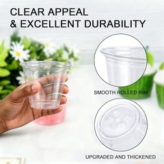 100 Pack 9 oz Clear Plastic Cups – Disposable Wine Cocktail Cups – 100 Pack