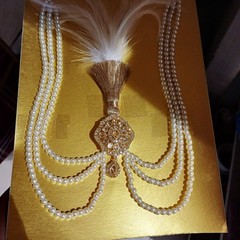 Kalgi, Indian Wedding Handmade Gold plated kundan safa kalangi with pearl string