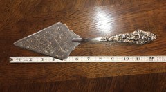 Ornate Silver Wedding Cake Server Elles Italy. Serrated edges. High shine.