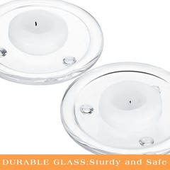 Patelai 36 Pieces Clear Glass Pillar Candle Holder Plates 4 Inch Round