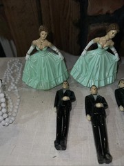 Vintage Decorations Wedding Figurines And Beaded Garland