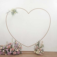7 ft GOLD Metal Heart Shape Wedding Arch Photo BACKDROP STAND Party Decorations