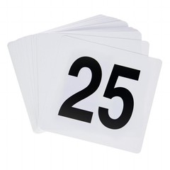 Table Numbers 125 Double Sided Plastic 4×4 Inch White Black Bold