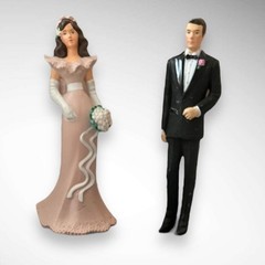WILTON Vintage 1991 Bride and Groom Cake Toppers 4.5″ | EUC