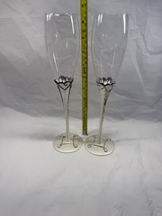 Vintage Crystal Wedding Champagne Goblets for Bride & Groom
