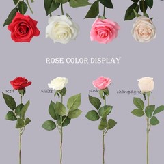 Buart Artificial Silk Flowers Real Touch Realistic Roses Bouquet Long Stem fo…