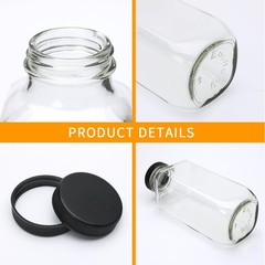 Encheng Vintage Water Bottles,Glass Drinking Bottles 16oz,Square Beverage 500…