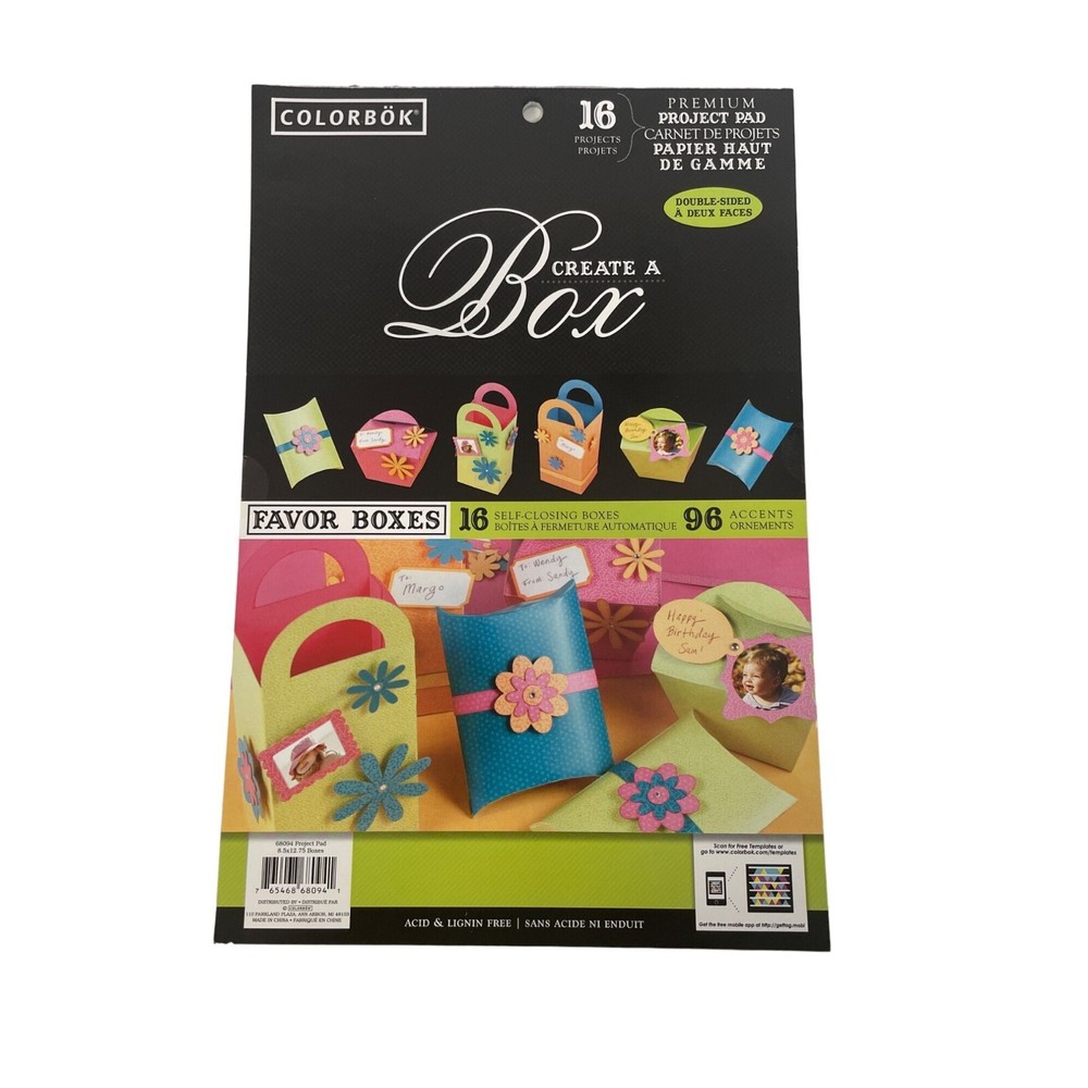 Colorbok Create a Box Party Favor Boxes Self Closing with Accent Ornaments