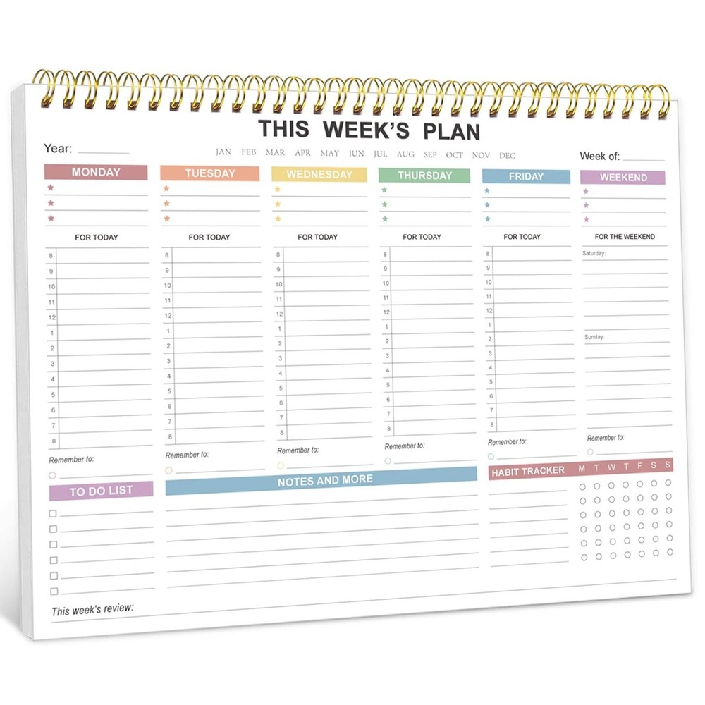 Undated Weekly Planner – 8.5″ x 11″ Undated Daily Productive Weekly To Do Lis…