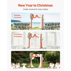 Uimoso Artificial Wedding Arch Flowers Kit Orange With 2Pcs Flowers 3Pcs Drapes