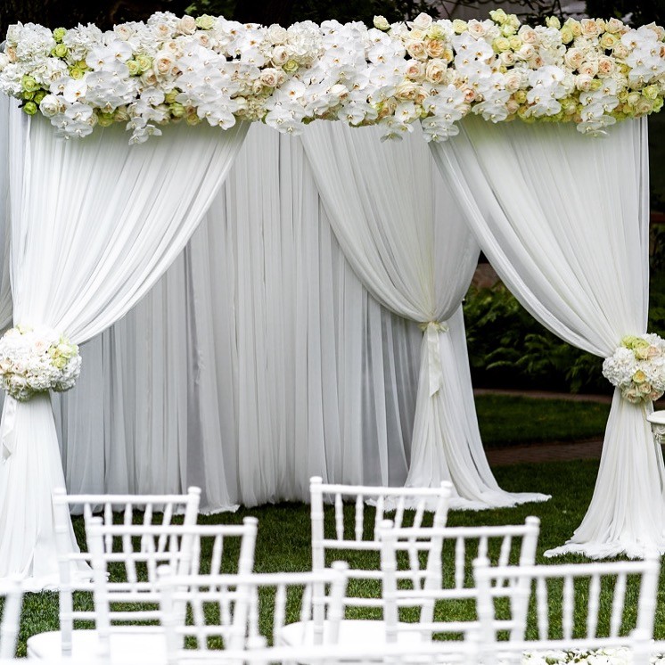 60 Feet 120″ Wide Voile Chiffon Fabric Sheer Draping Drape Panel Wedding SALE*