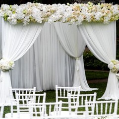 60 Feet 120″ Wide Voile Chiffon Fabric Sheer Draping Drape Panel Wedding SALE*