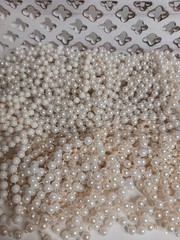 Huge Lot Ivory Pearl Garland Beads & Teardrop Pearl Trim Wedding Decor DIY…