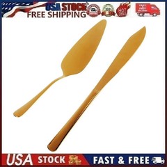Wedding Cake Cutting Set Elegant Knife Server Pie Cutter Spatula Gold
