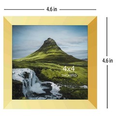 Picture Frames 4×4 Gold Square Photo Frames without Mat for Desk or Wall Deco…