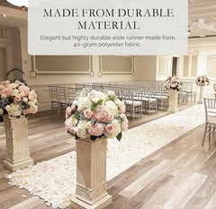 WHITE FLORAL Lace AISLE RUNNER 50′ ft x 3′ ft Wedding Ceremony Party Decorations