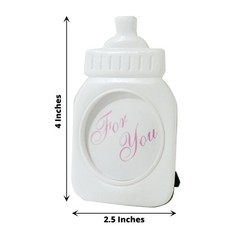 WHITE PINK 4 Mini 4″ PICTURE FRAMES Feeding Bottle Baby Shower Favors Party Home