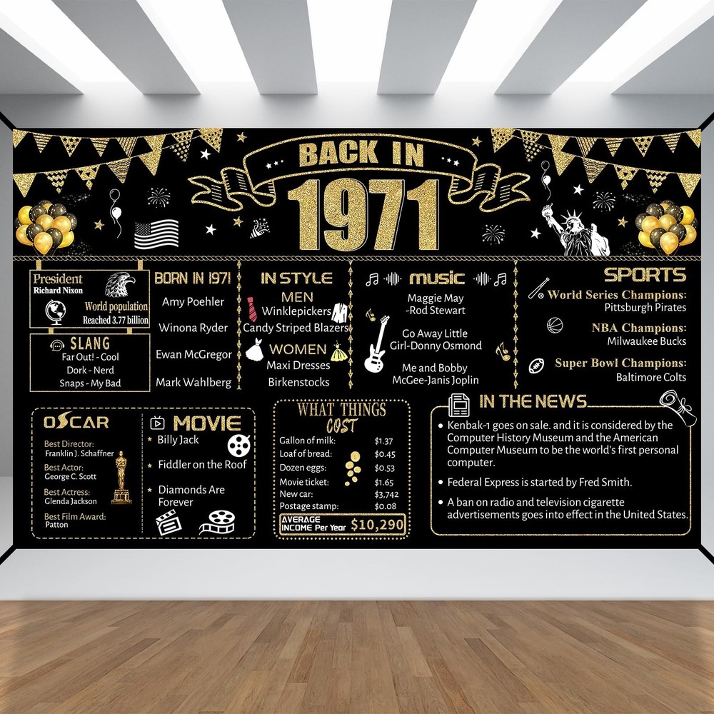 55th Decorative Cloth for Women or Men, Birthday Banner With Holes, Built-in …