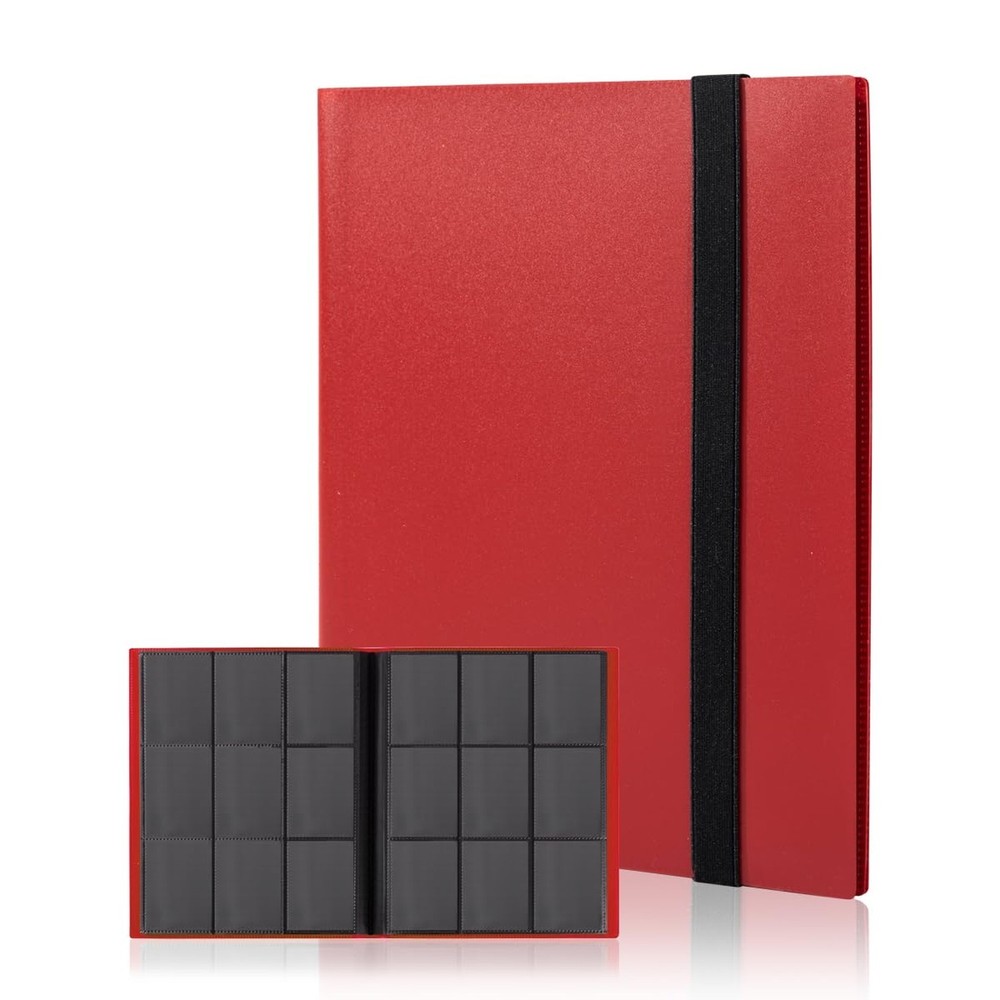 Card Binder, 9 Pocket Trading Card Album Folder, 360 Side Loading Pocket Bind…