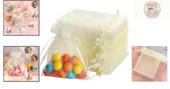 Versatile 100 Organza Bags in Pastel Yellow – Sleek Satin Drawstring Design