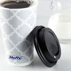 Hefty Disposable Hot Cups with Lids, Leak-Resistant Disposable, 16 Oz, 20 Count