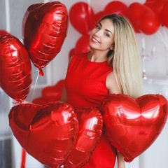 Red Heart Foil Balloons 18 Inch, 30PCS Valentines Heart Balloons Mylar, Heart