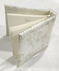 Silk Swirl Wedding Guest Book Bridal Taupe Book Monogam «B» $135 Value